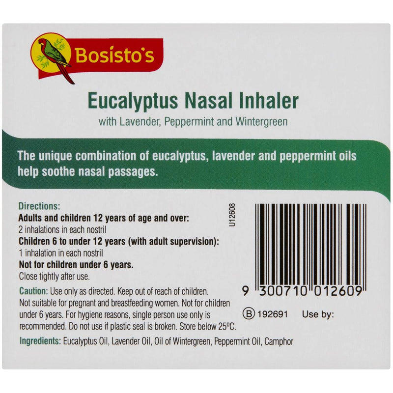 Bosisto's Eucalyptus Nasal Inhaler 1g