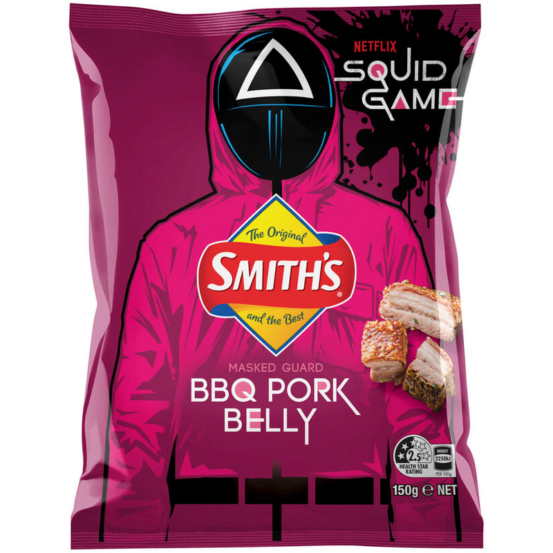 Smith's Crinkle Cut BBQ Pork Belly Squid Game Potato Chips 150g