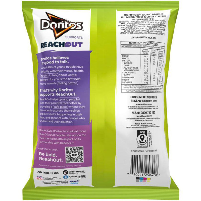 Doritos Corn Chips Guacamole Flavour 150g