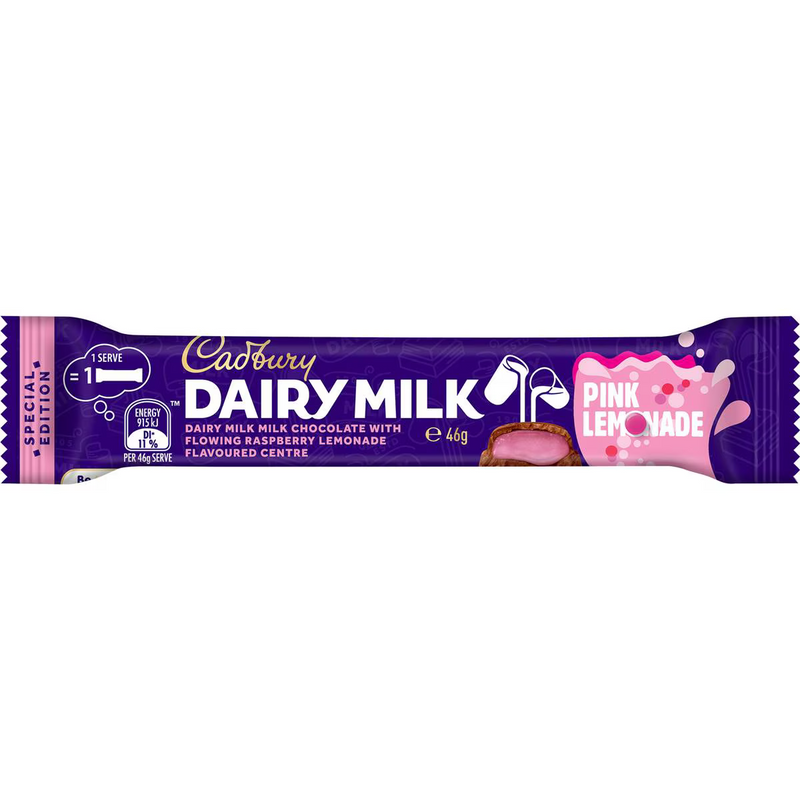 Cadbury Dairy Milk Pink Lemonade Chocolate Bar 46g