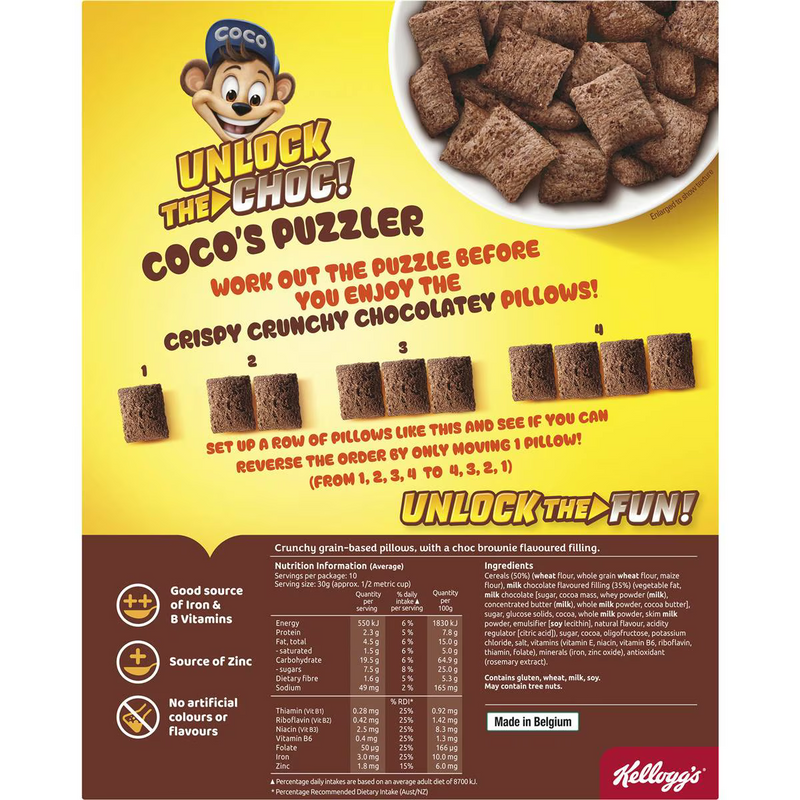 Kellogg's Coco Pops Pillows Choc Brownie Cereal 310g