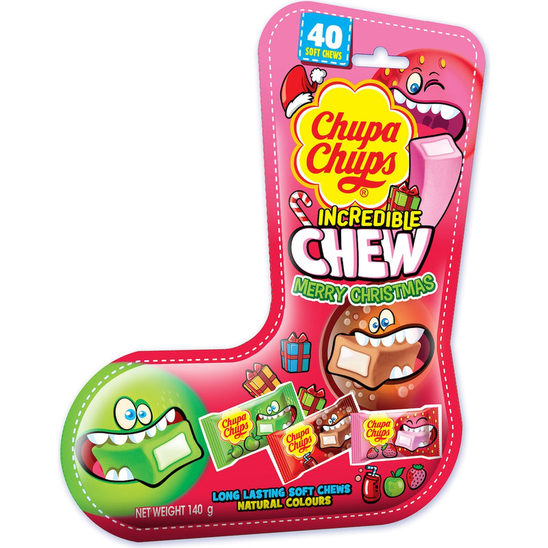 Chupa Chups Christmas Incredible Chew Lollies Stocking 160g