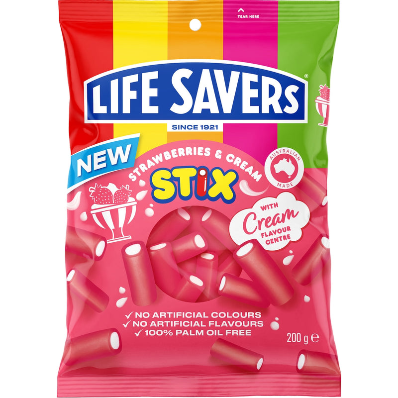 Lifesavers Strawberries & Cream Stix 200g