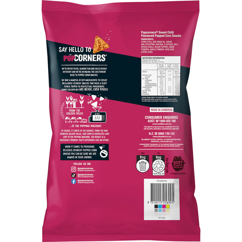 Popcorners Sweet Chilli Sharepack 130g