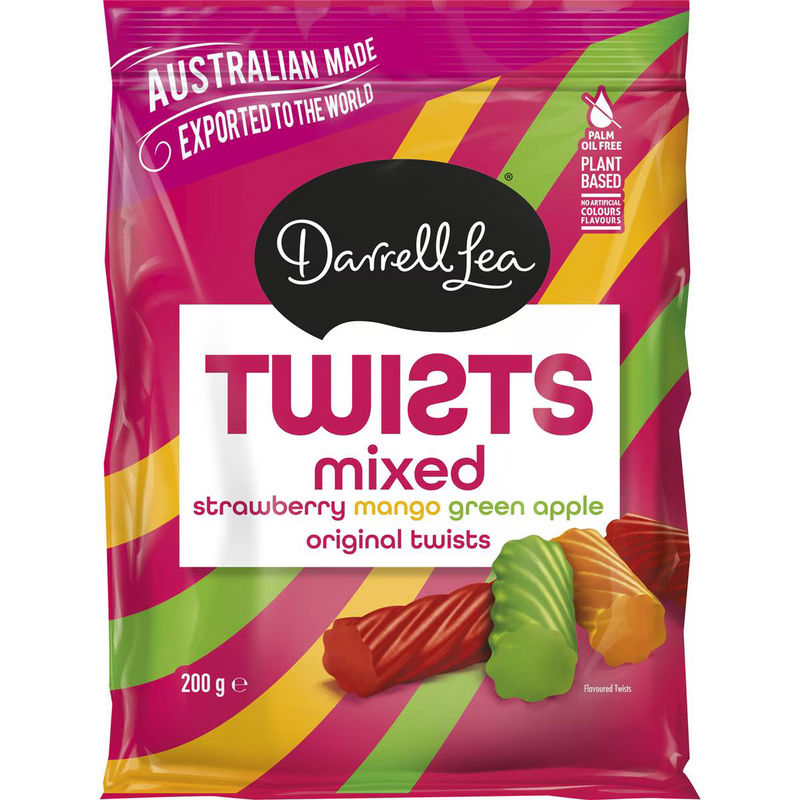 Darrell Lea Twists Mixed Flavours 200g