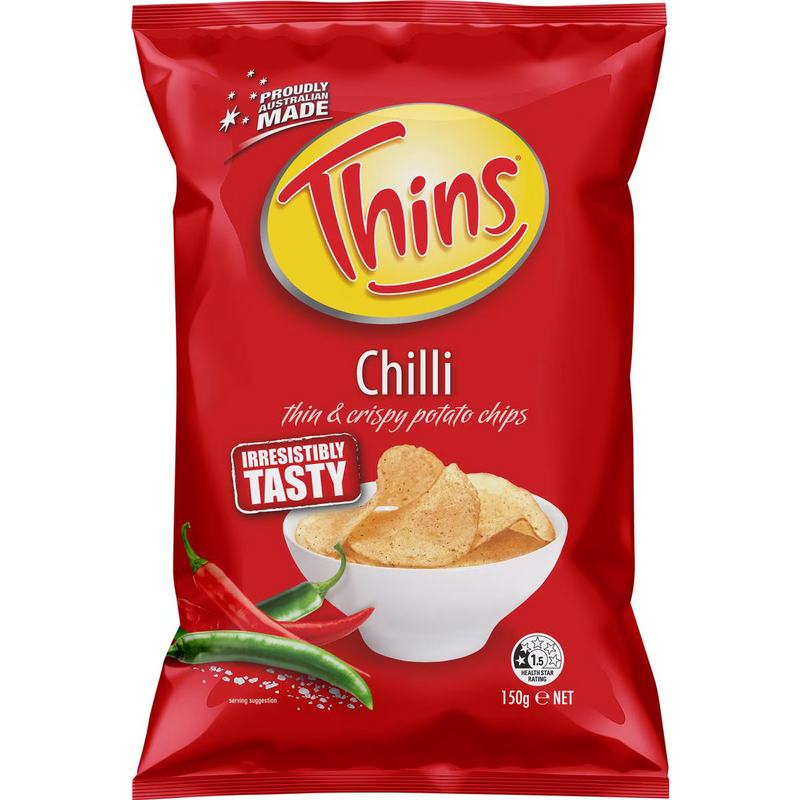 Thins Chilli Chips 150g