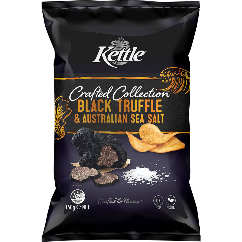 Kettle Crafted Collection Black Truffle & Sea Salt Chips 150g