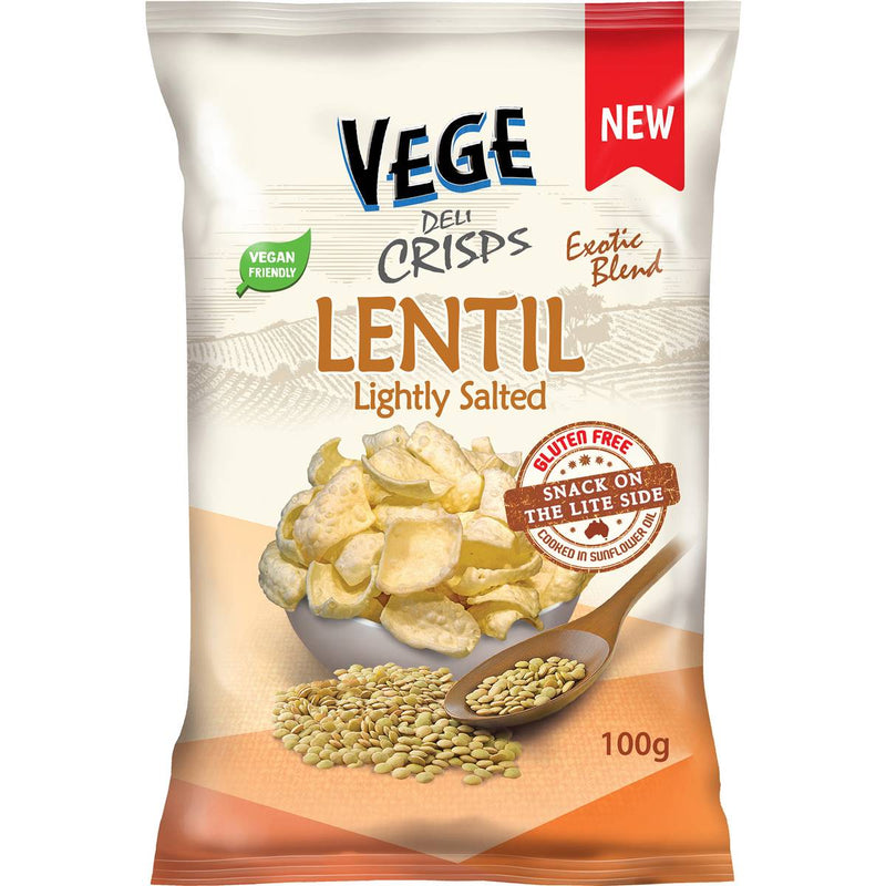 Ajitas Vege Chips Deli Crisps Lentil Lightly Salted 100g