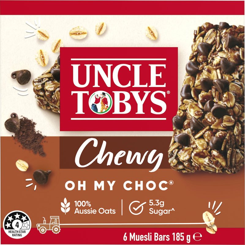 Uncle Tobys Chewy Oh My Choc Muesli Bars 6 Pack 185g