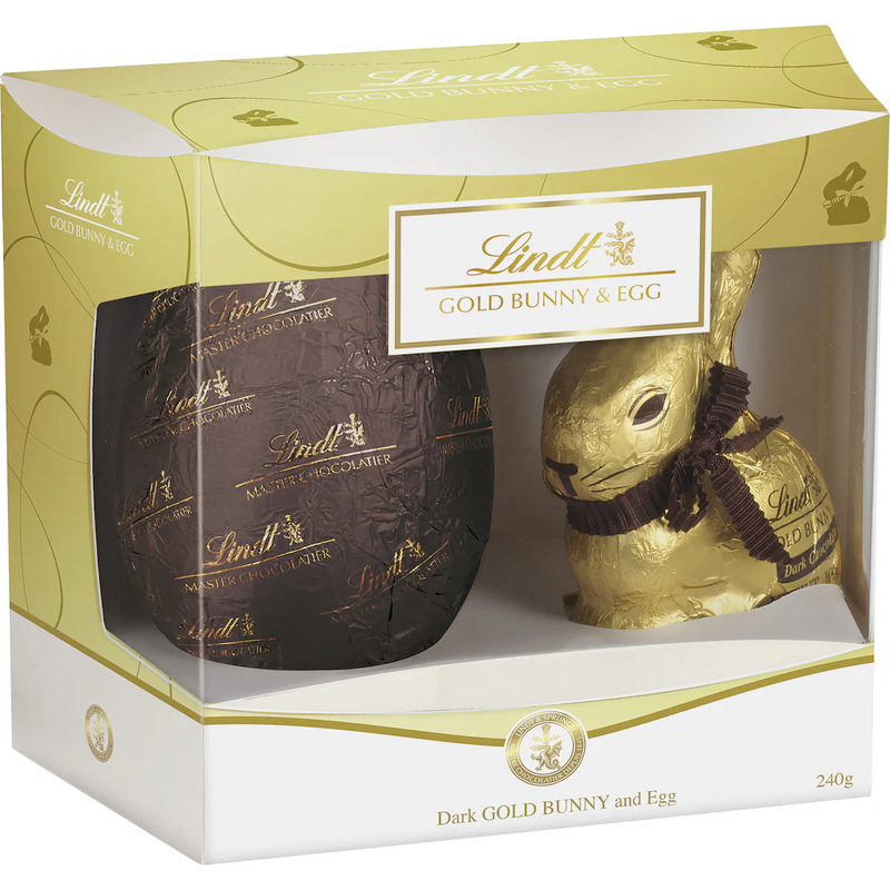 Lindt Easter Gold Bunny & Egg Dark Chocolate Gift Box 240g